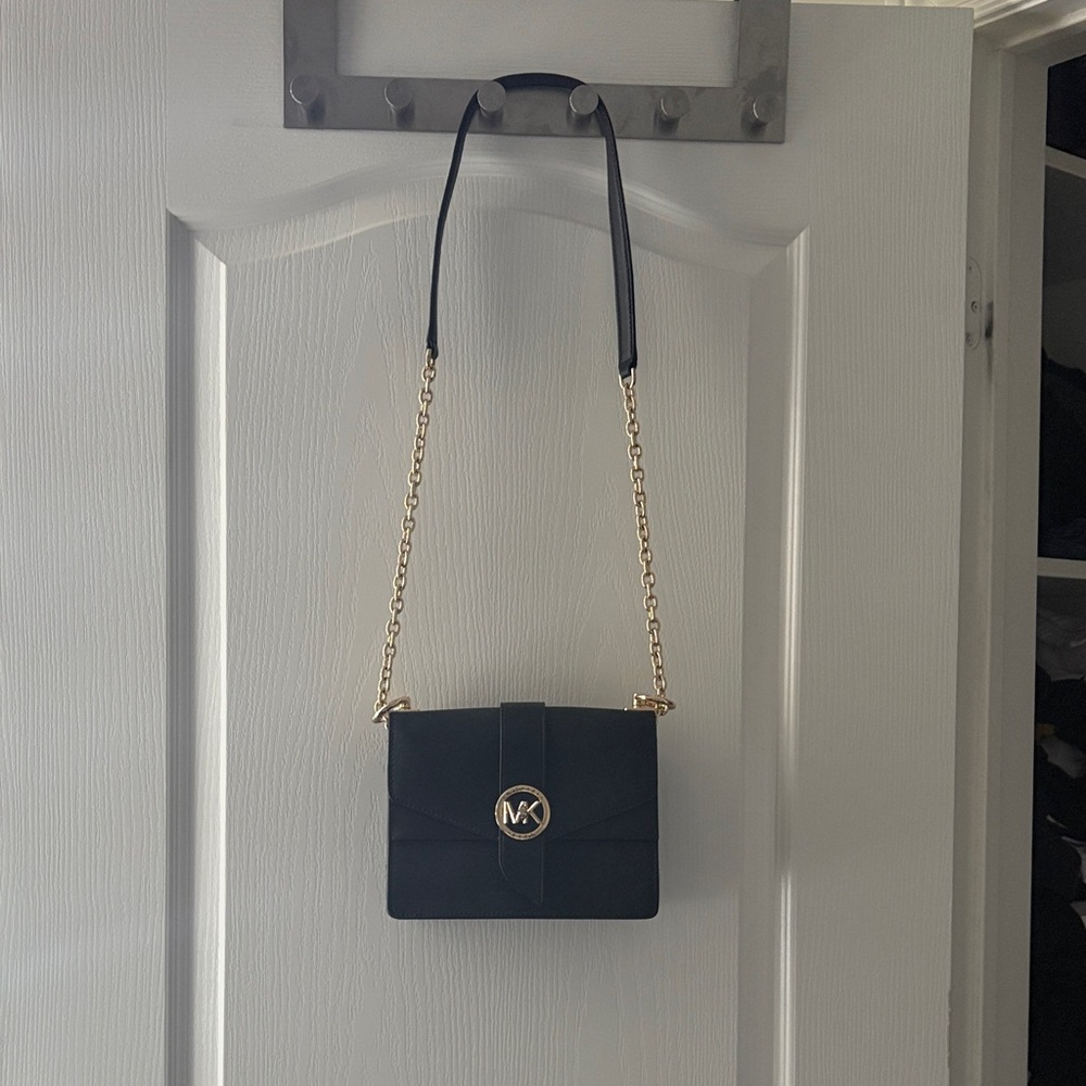 Michael Kors Black Crossbody Bag with Gold Chain